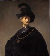 REMBRANDT Harmenszoon van Rijn, Old man with gorget and black cap (mk33)